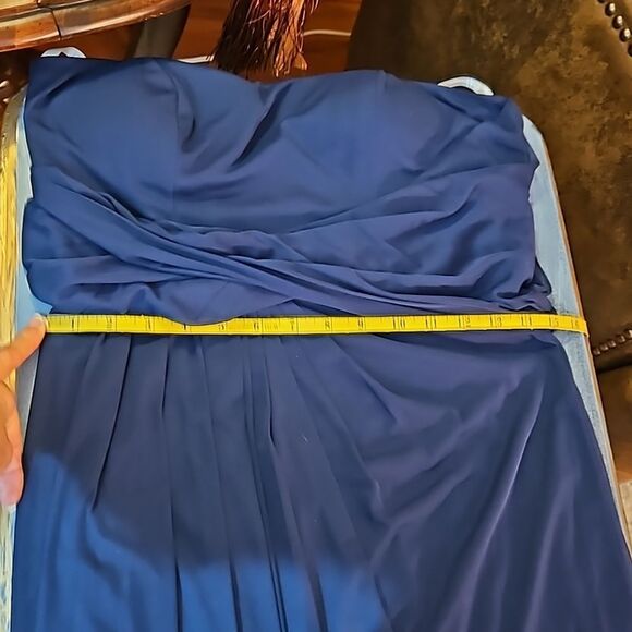 NWT David's Bridal Marine One Shoulder Illusion Maxi Gown size 8 - Picture 15 of 16